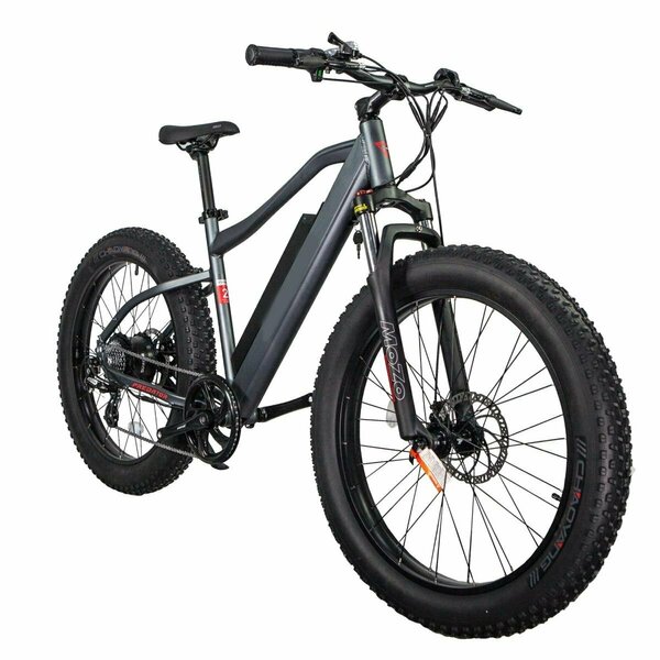 Glarewheel Electric Mountain Fat Tire Bike with 40 Mile Range & up to 25mph, Gray GWEB-PRGR